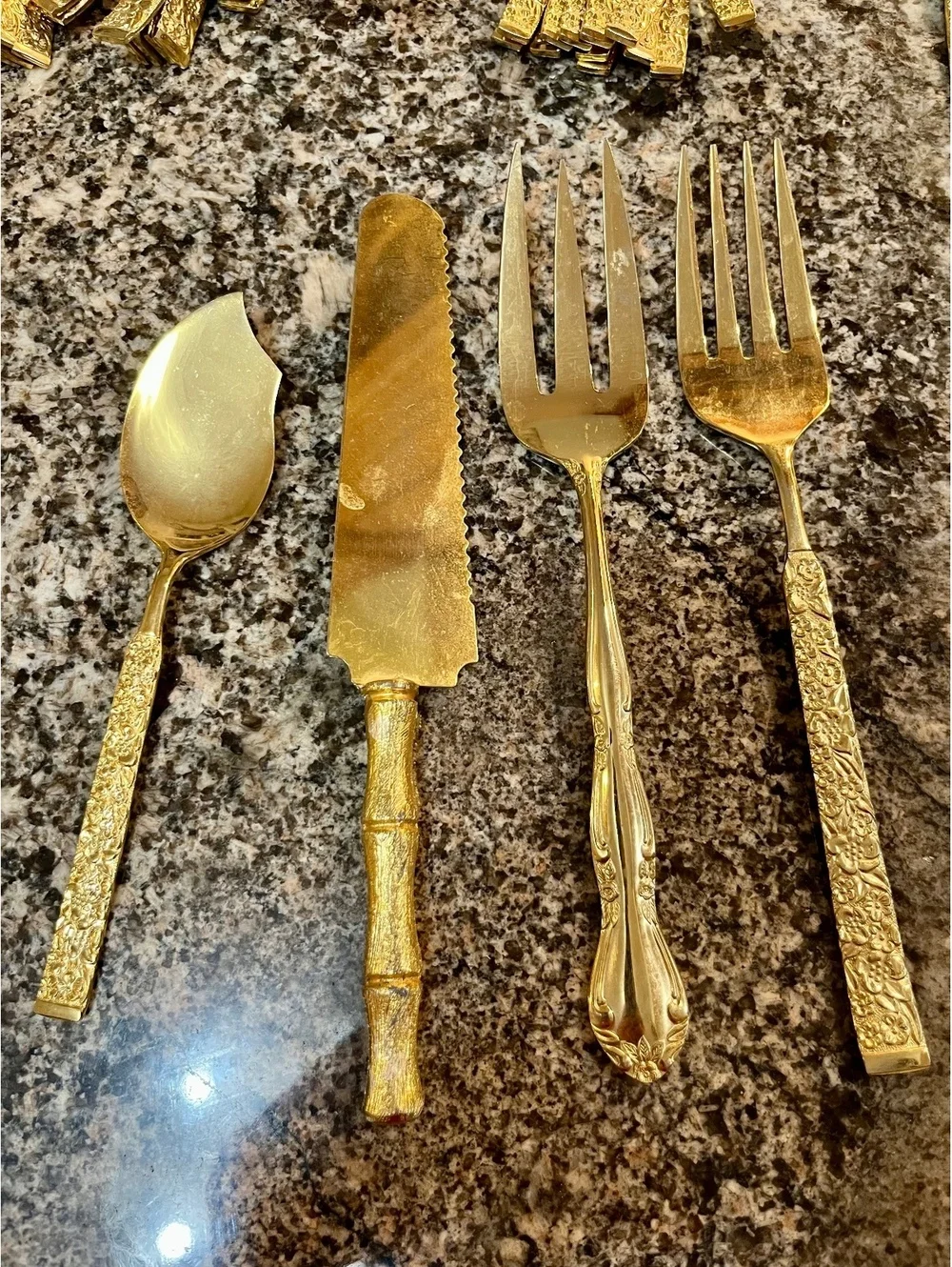 John Hull 23 Karat Gold Plated Stainless Steel Flatware Set